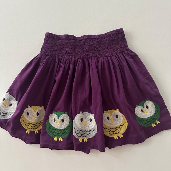 Mini Boden 9-10 Girls Purple Owl Skirt - Picture 6 of 6